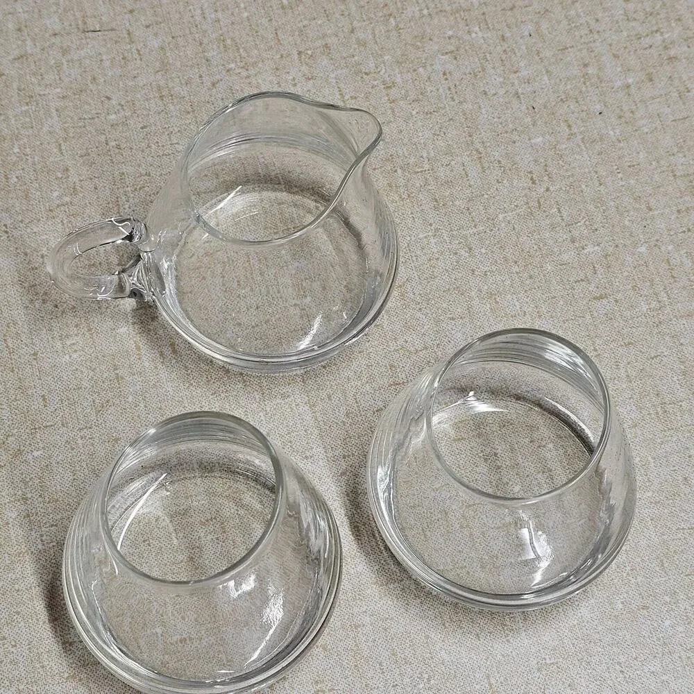 Clear Glass Coffee Tasting Set Slanted Aroma Cups Pour Server Minimalist Café